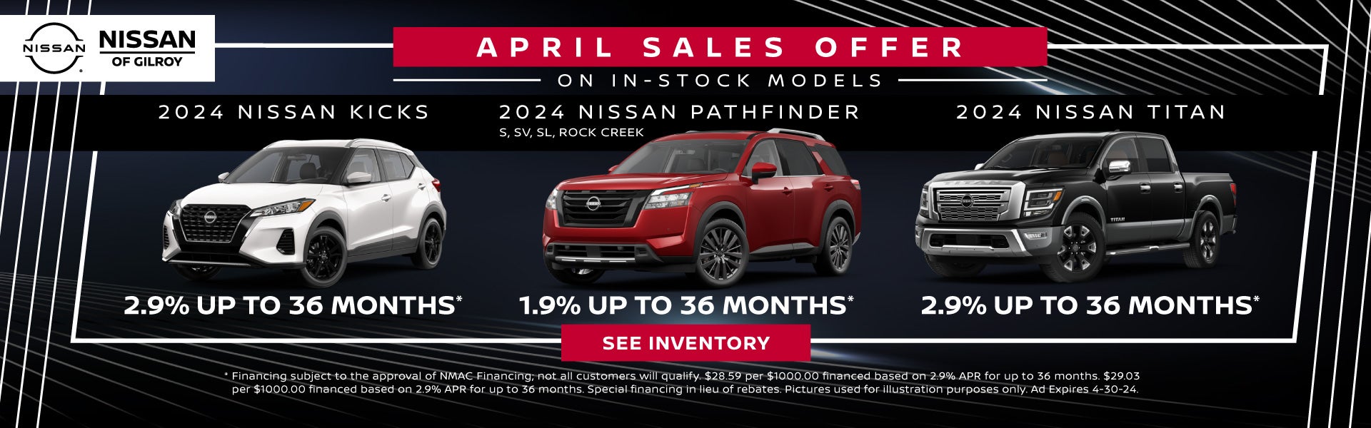 April Sales Offer on Select 2024 Models