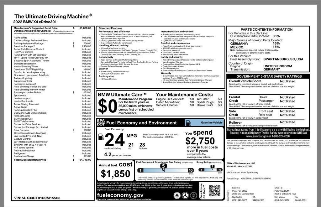 2022 BMW X4 xDrive30i