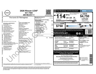 2026 Nissan LEAF SV+