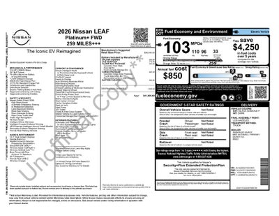 2026 Nissan LEAF Platinum+