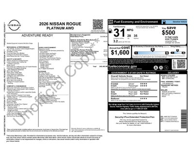 2026 Nissan Rogue Platinum