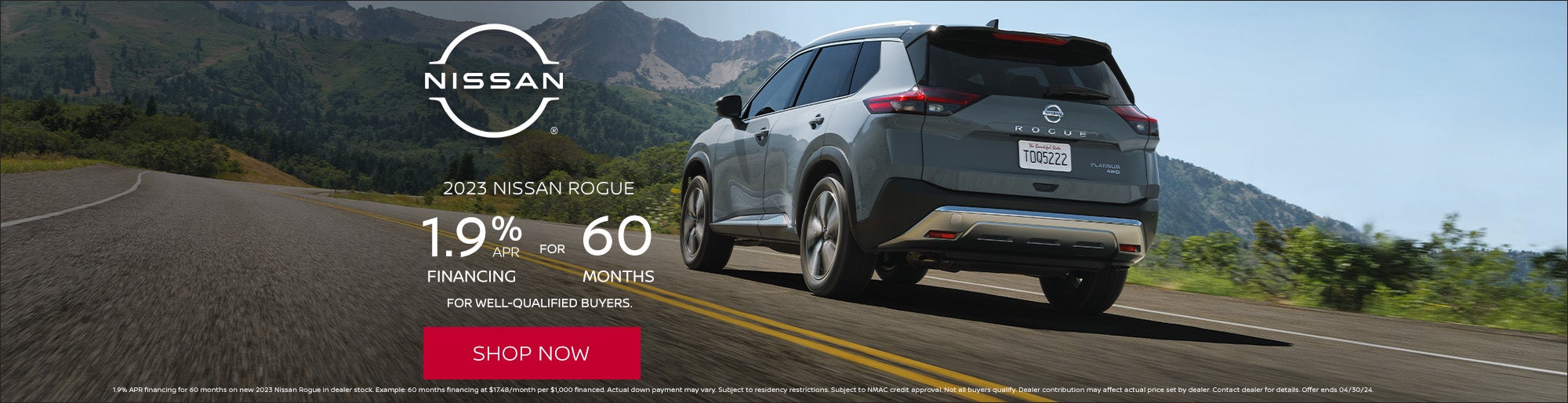 2023 Nissan Rogue for 1.9% for 60 months!