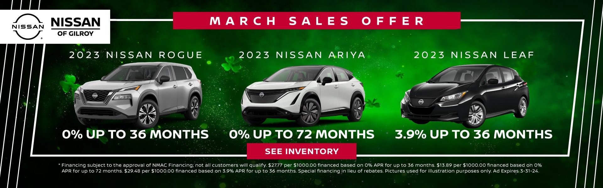 Nissan of Gilroy March Specials on select 2023 Models!