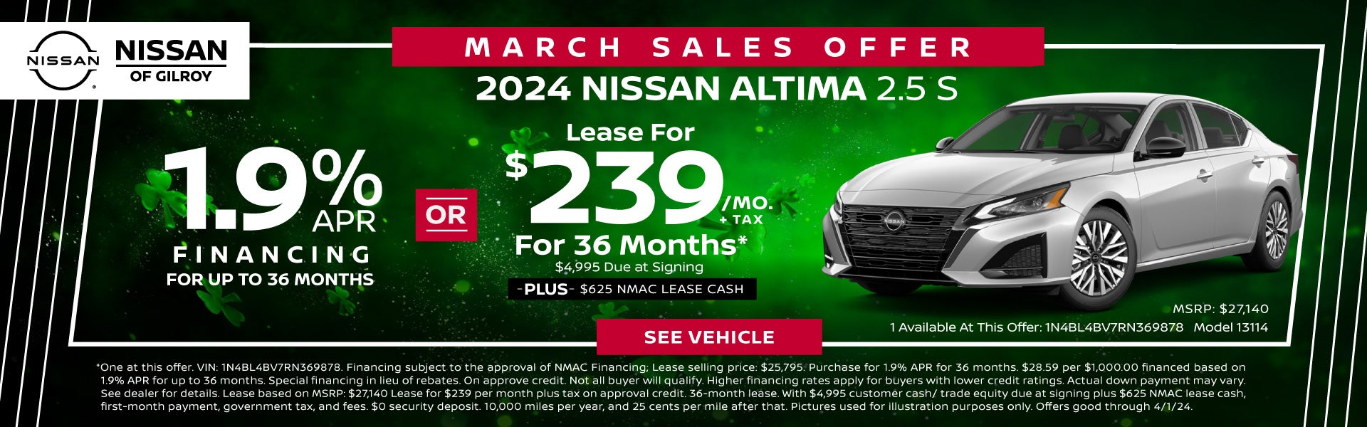 2024 Nissan Altima S March Special!