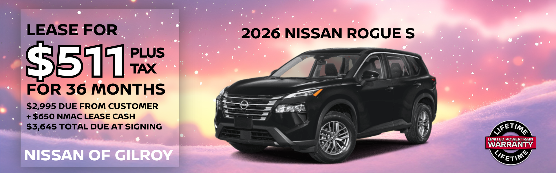 Lease for $511 plus tax for 36 months