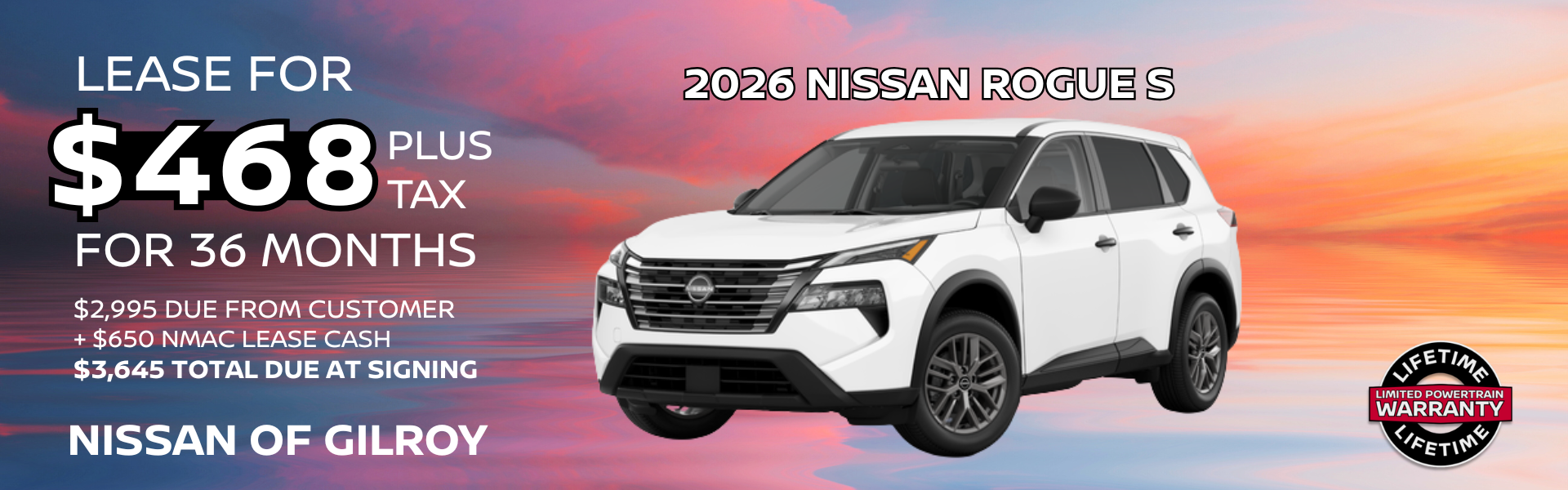 2026 Nissan Rogue S Lease Special